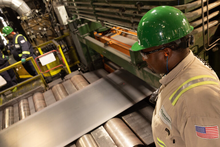 New Nucor Steel Brandenburg Plate Mill Rolls First Plate